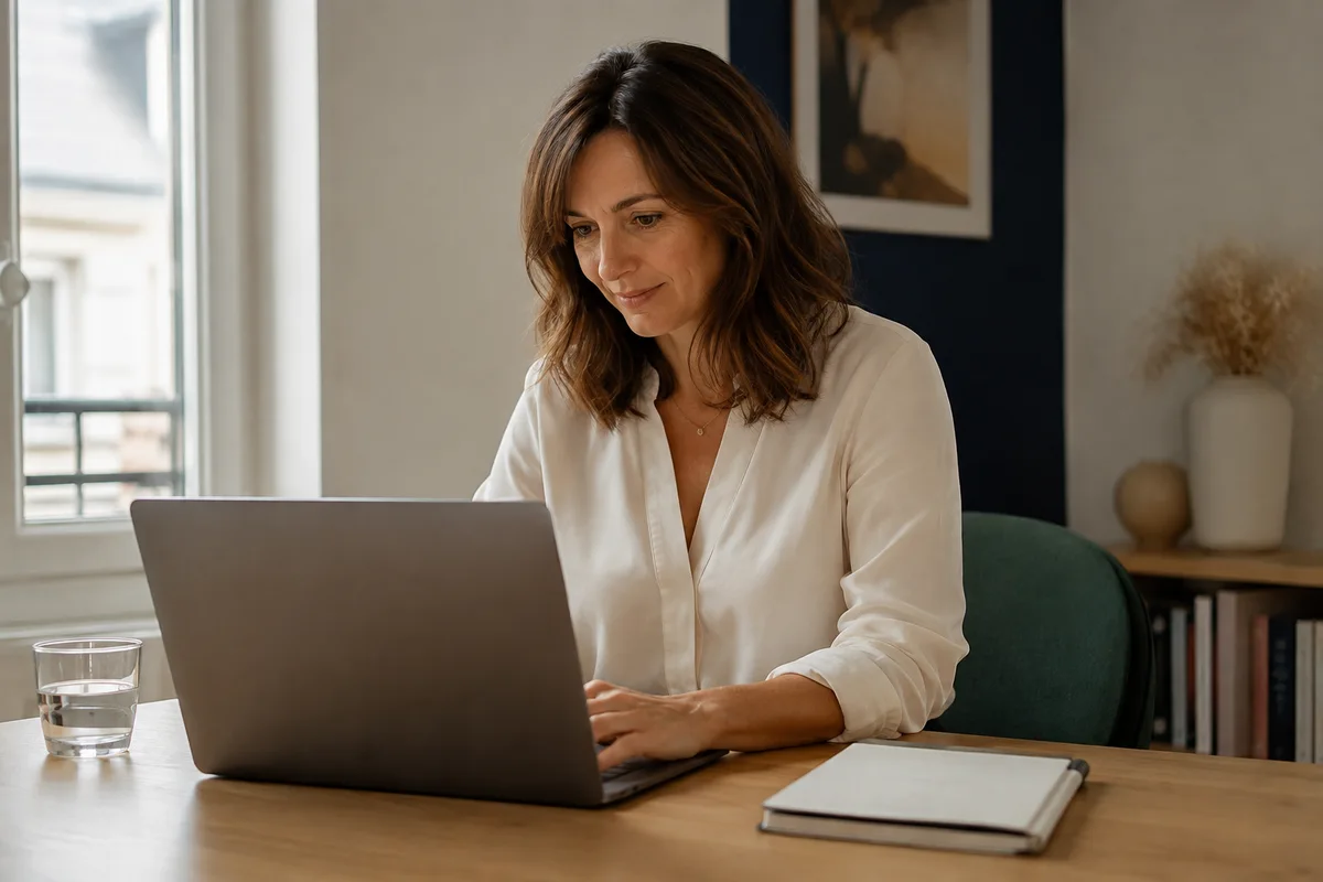 Une entrepreneure prépare le développement commercial de son activité